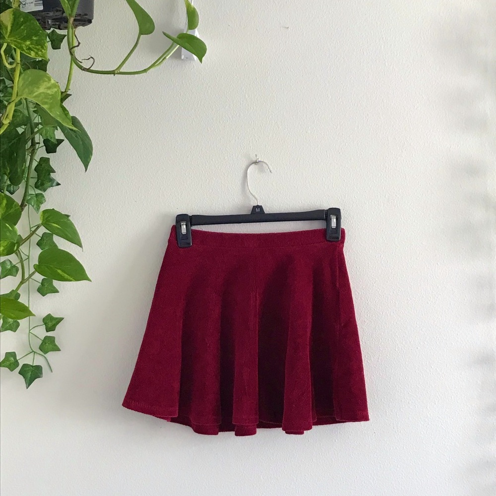 Red mini skirt